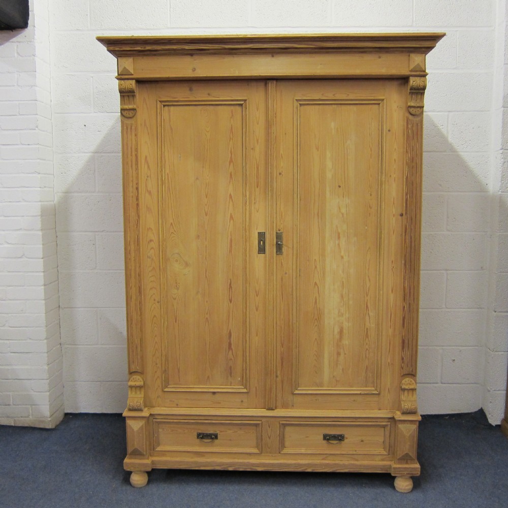 Double antique pine wardrobe - dismantles