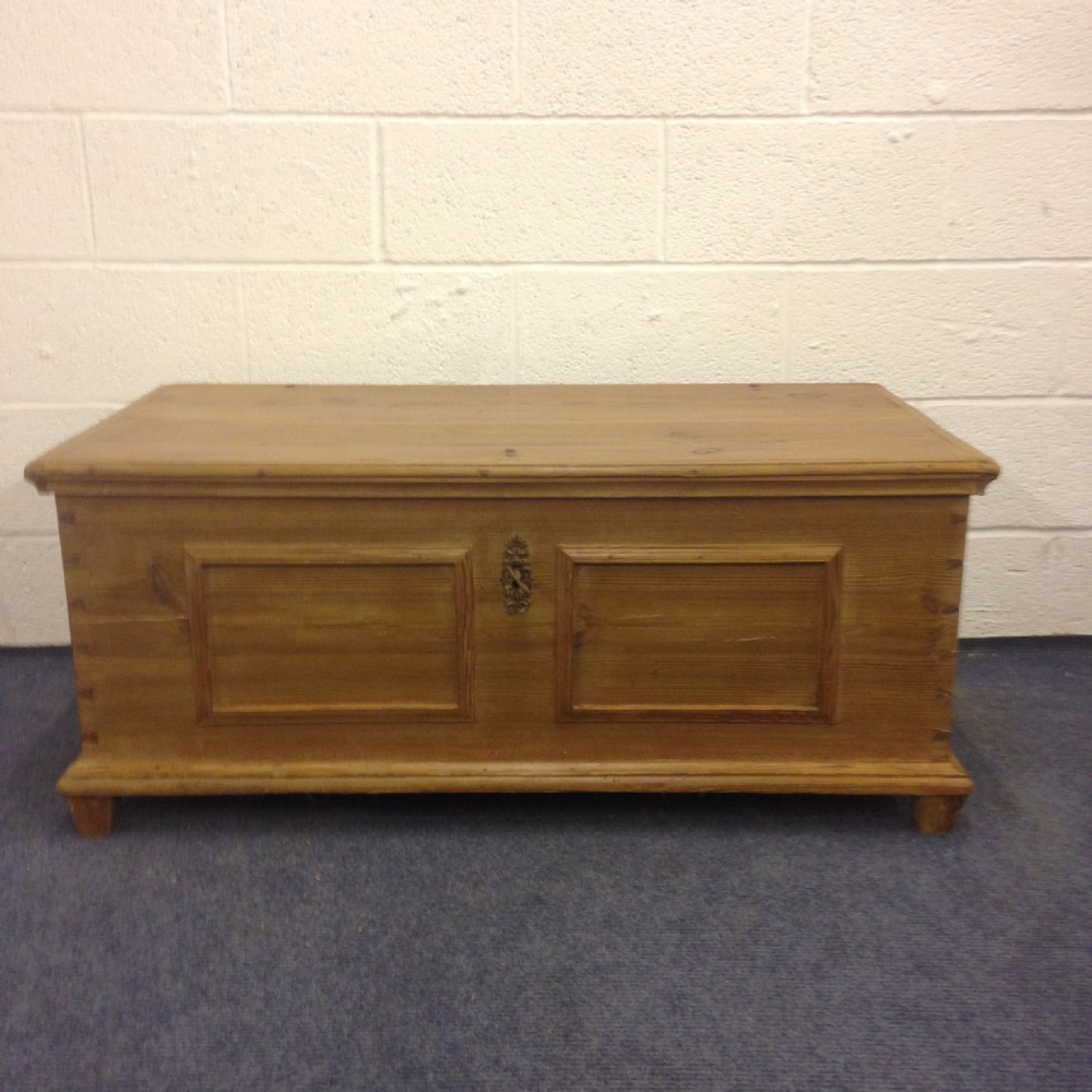 Large East German antique pine blanket box