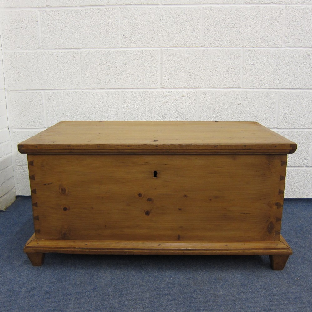 Large East German antique pine blanket box