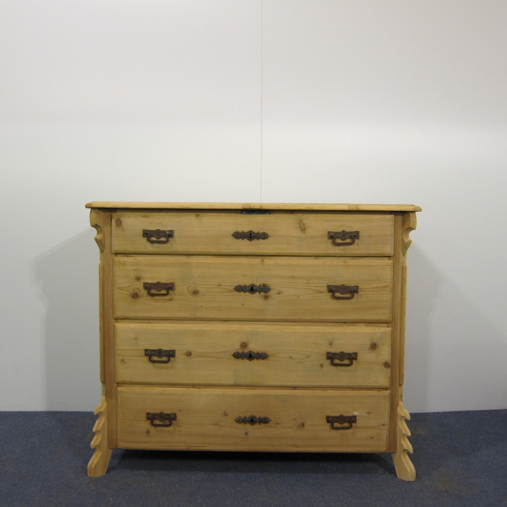 4 drawer antique pine chest of drawers