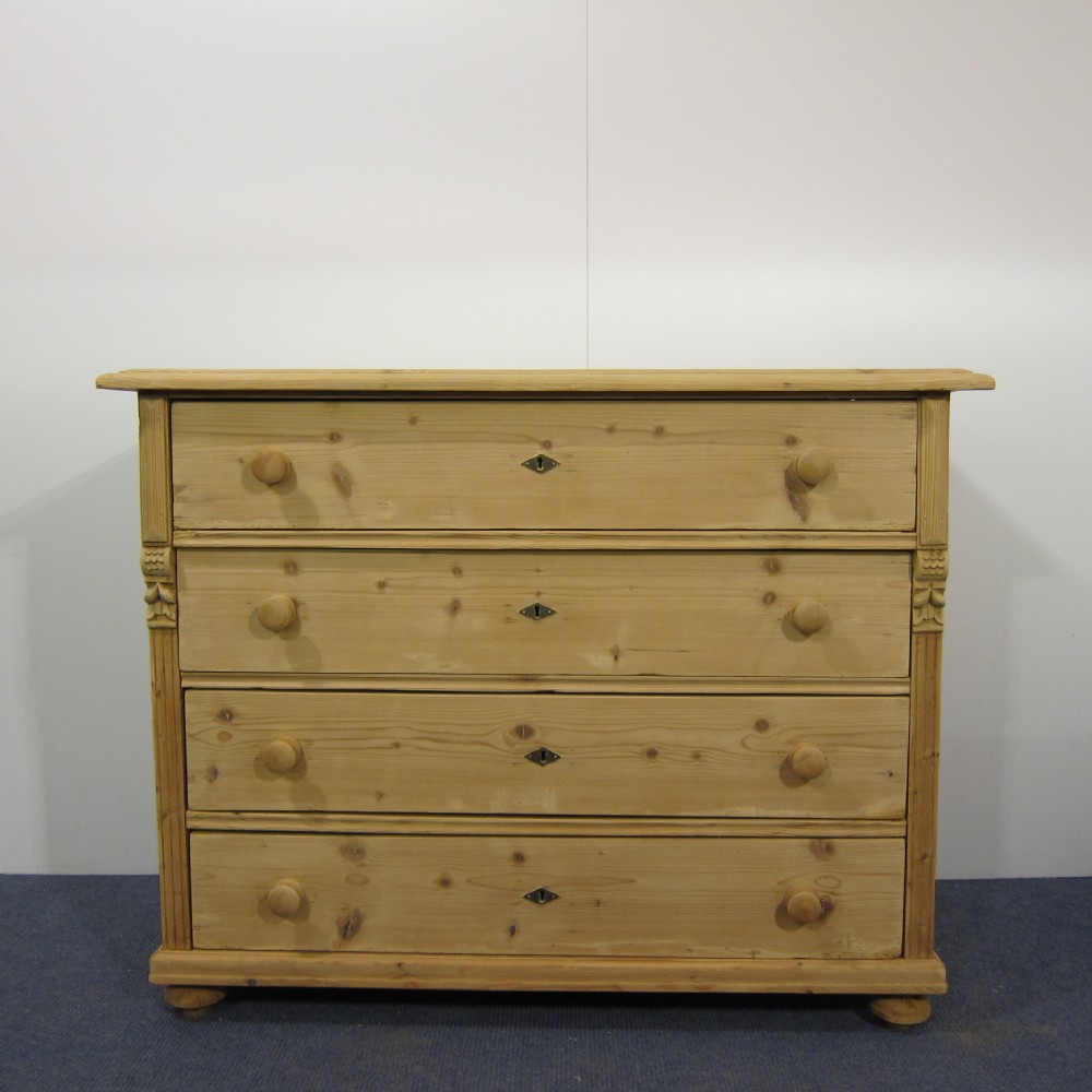 Large pine chest of drawers