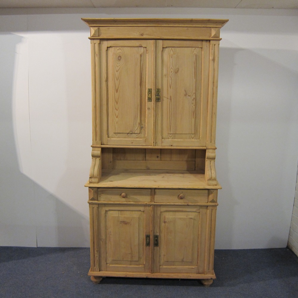 Tall antique pine dresser