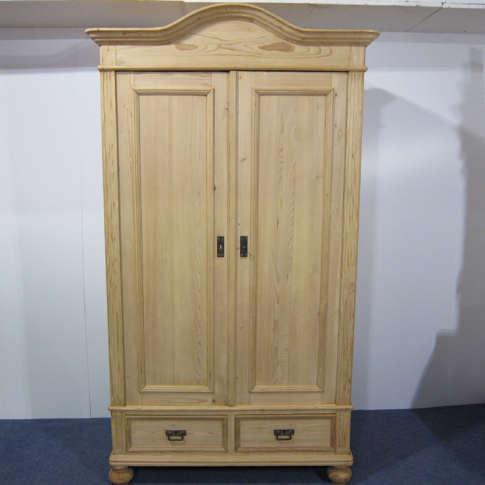 Arched top antique pine 2 door wardrobe which dismantles