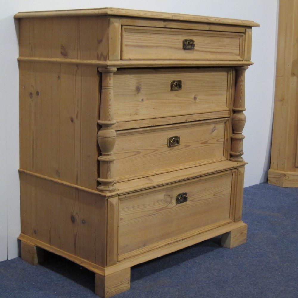 Solid chunky old pine chest of drawers