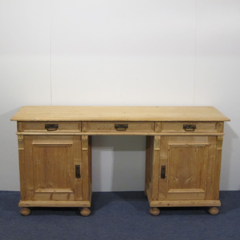 Old pine pedestal desk