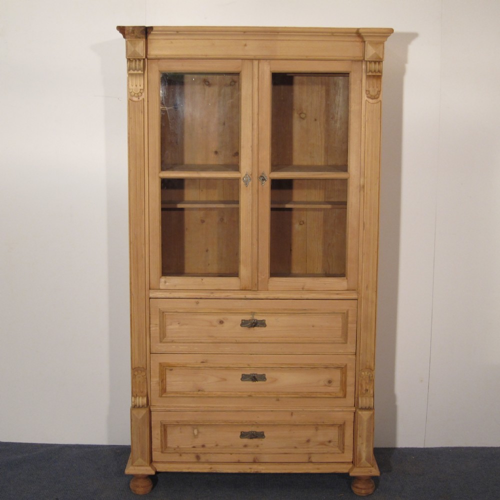Large solid antique glazed cabinet C.1910