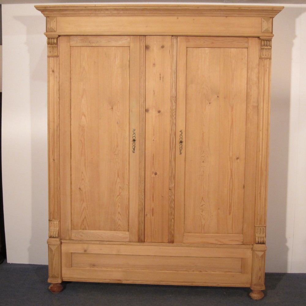 Large antique pine wardrobe which dismantles