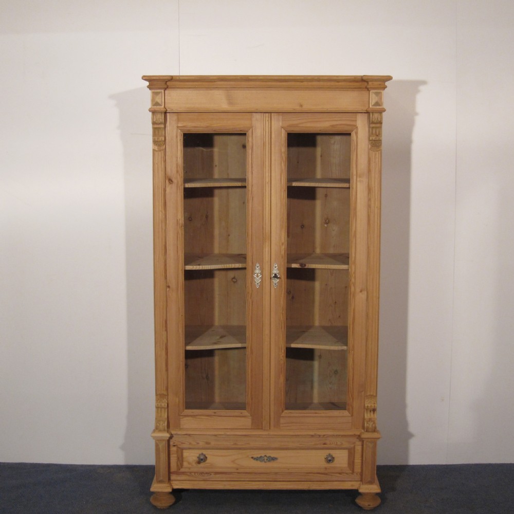 Glazed antique pine cabinet