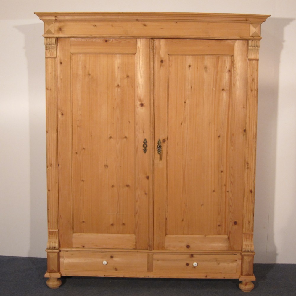 Beautiful antique pine double wardrobe C.1910