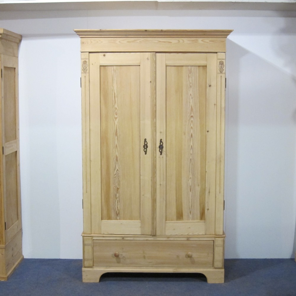 Small double pine wardrobe with bottom drawer