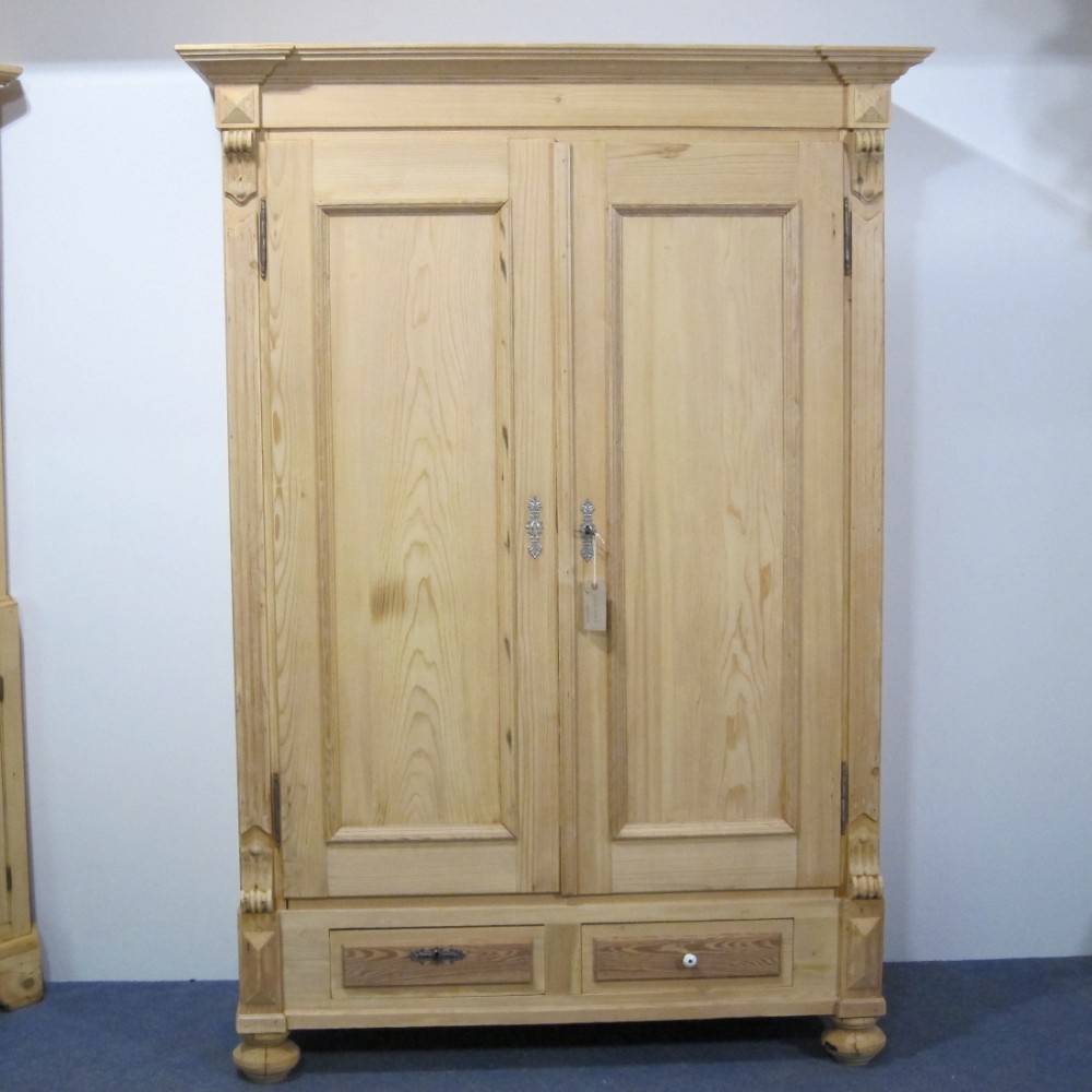 Antique Two Door, Two Drawer Wardrobe c.1900