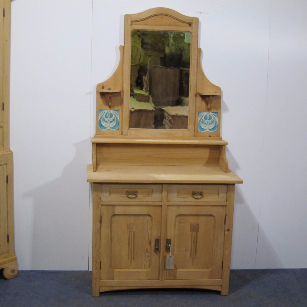 Antique, Art Nouveau, Mirrorback Sideboard 