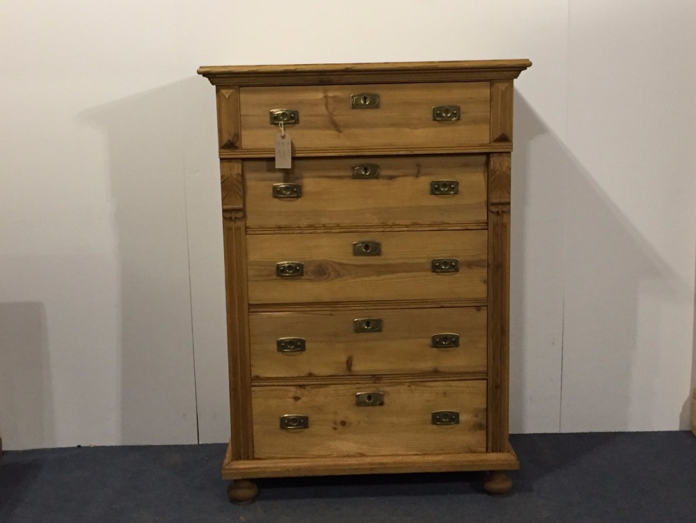 Antique Pine Danish Bank of Drawers c.1920