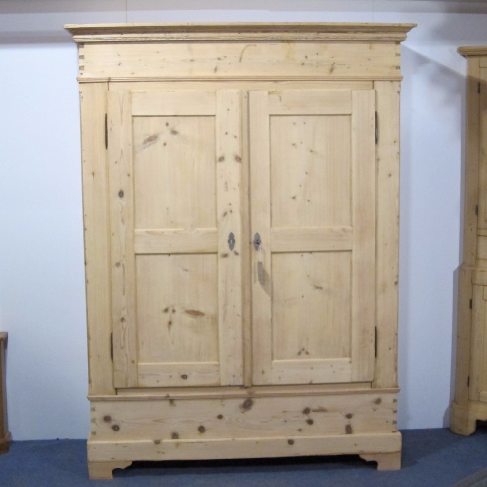Antique Pine Alsace Double Wardrobe c.1900
