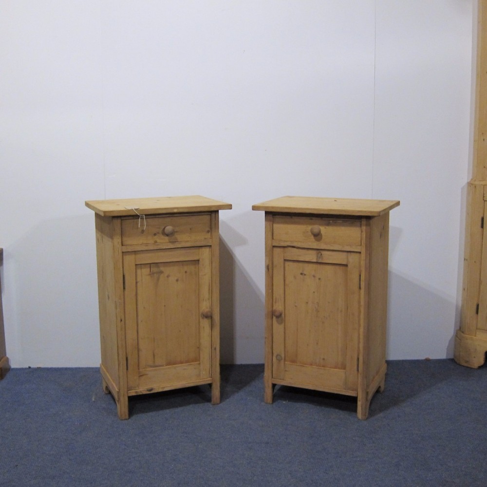 A Pair of Classic, Solid, Antique Bedside Pot Cupboards 