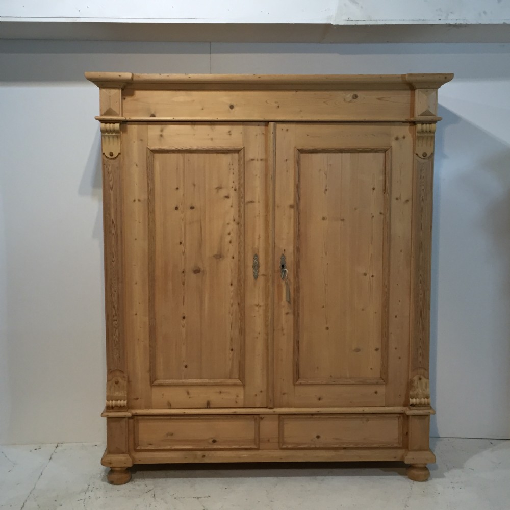 Antique Pine 2 Door Wardrobe c.1880