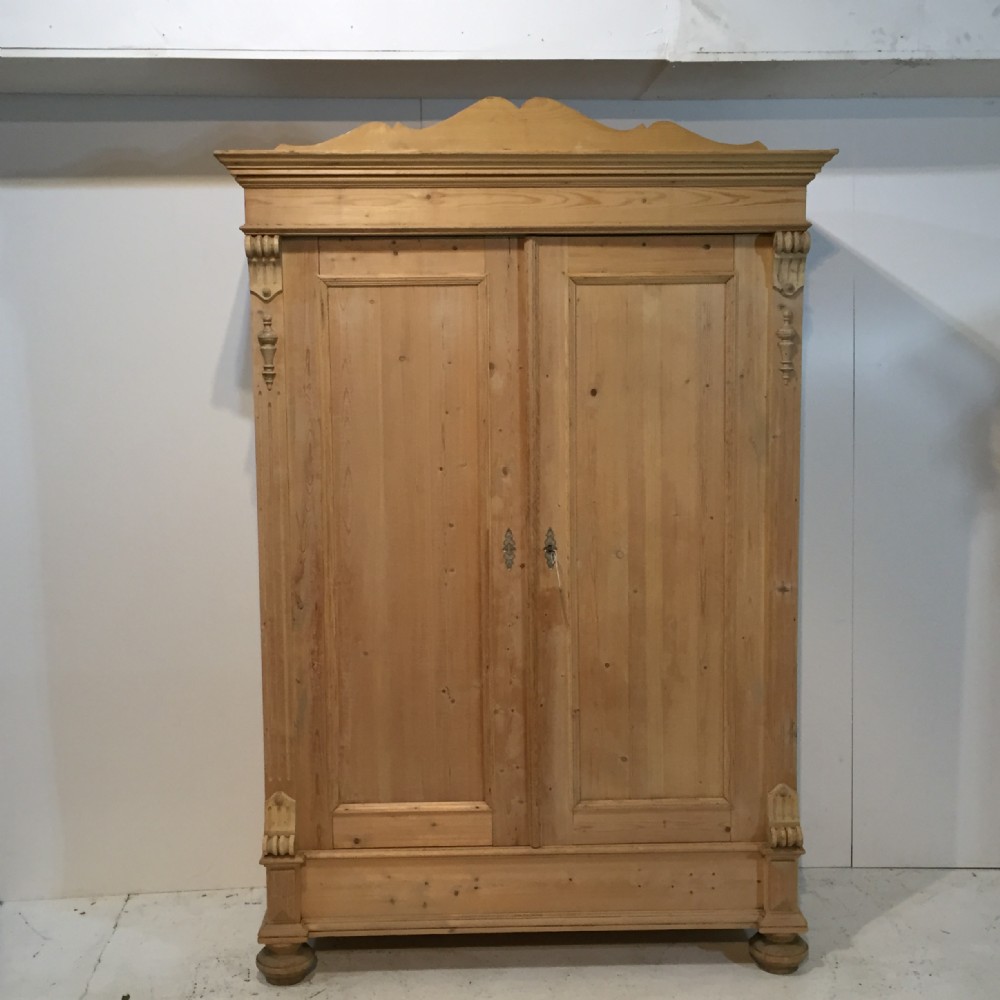 Antique Pine Double Wardrobe 