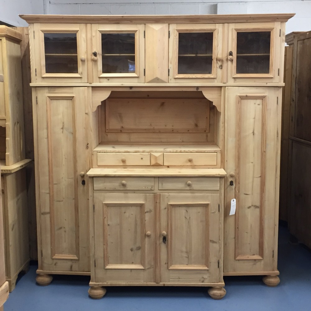 Large Antique Pine Boot Room Storage Unit 
