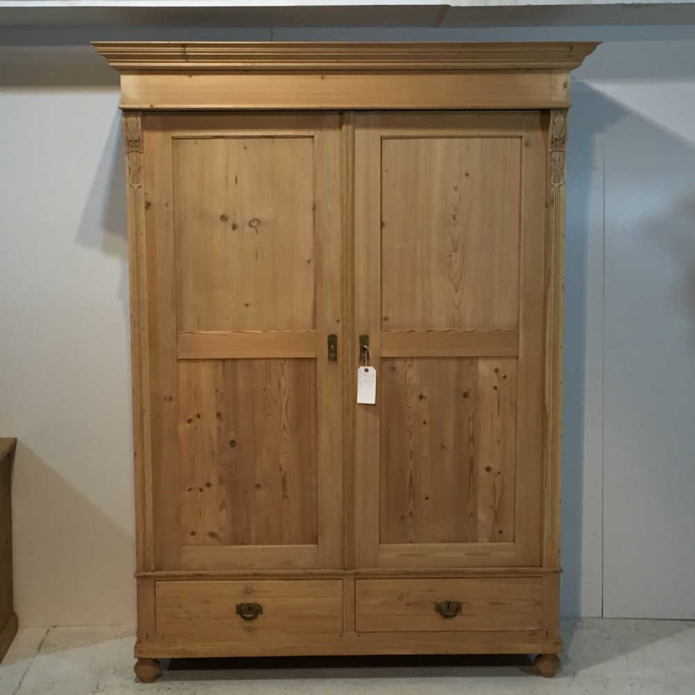 Lovely Antique Pine Double Wardrobe