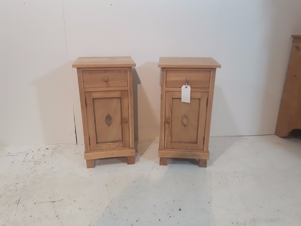 Attractive Pair of Antique Pine Bedside Cupboards 