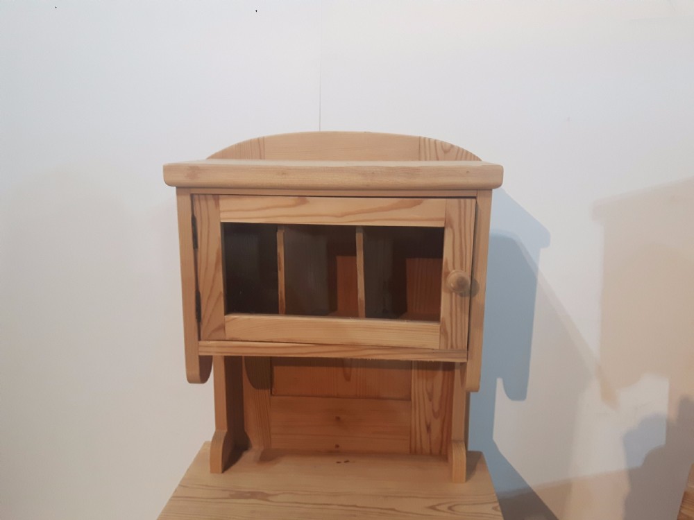 A Pair of Antique Pine Bedside Cupboards with Cubby Holes  View III