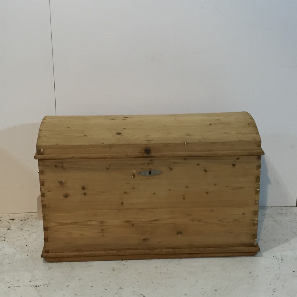 Old Dome Top Pine Box Chest c.1800's