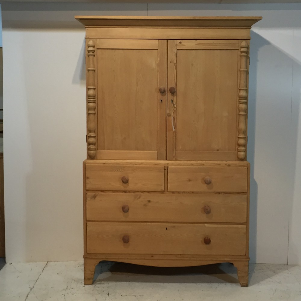 Large Victorian Pine Linen Cupboard