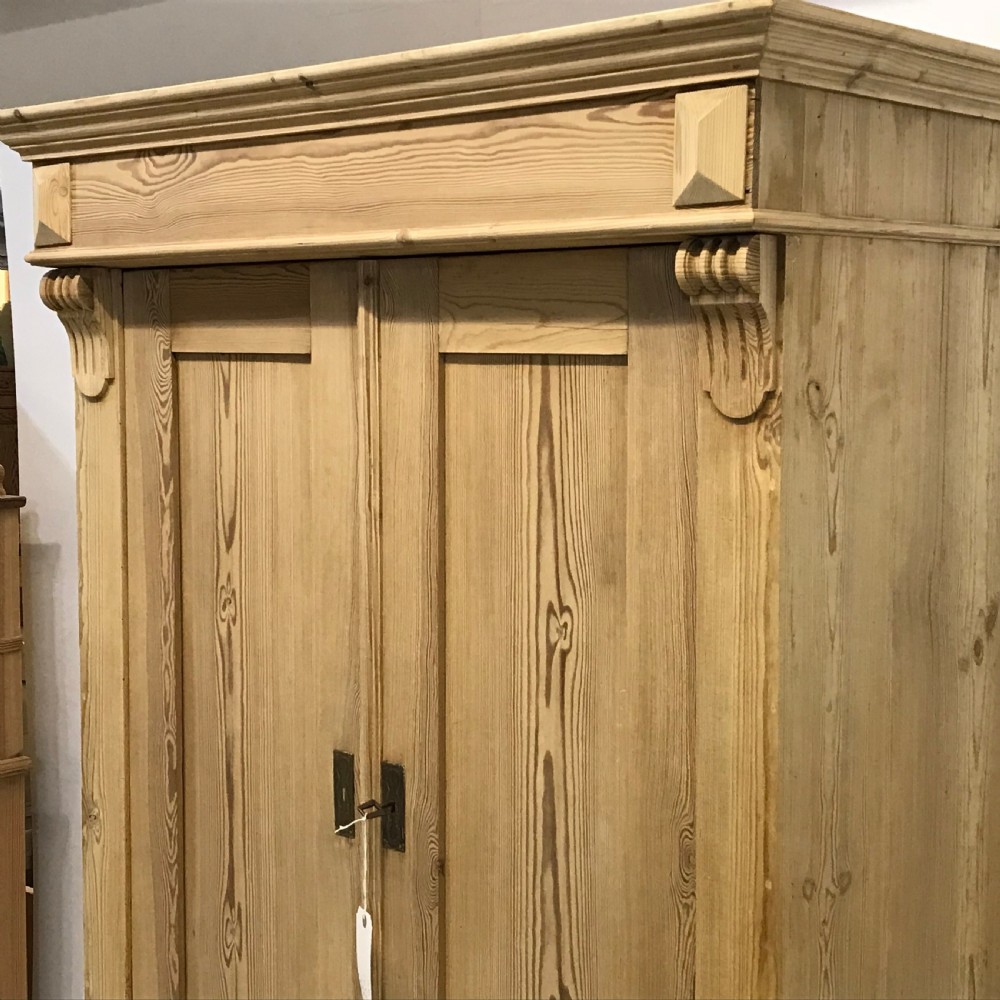 Small Antique Pine Wardrobe with Drawer  View III
