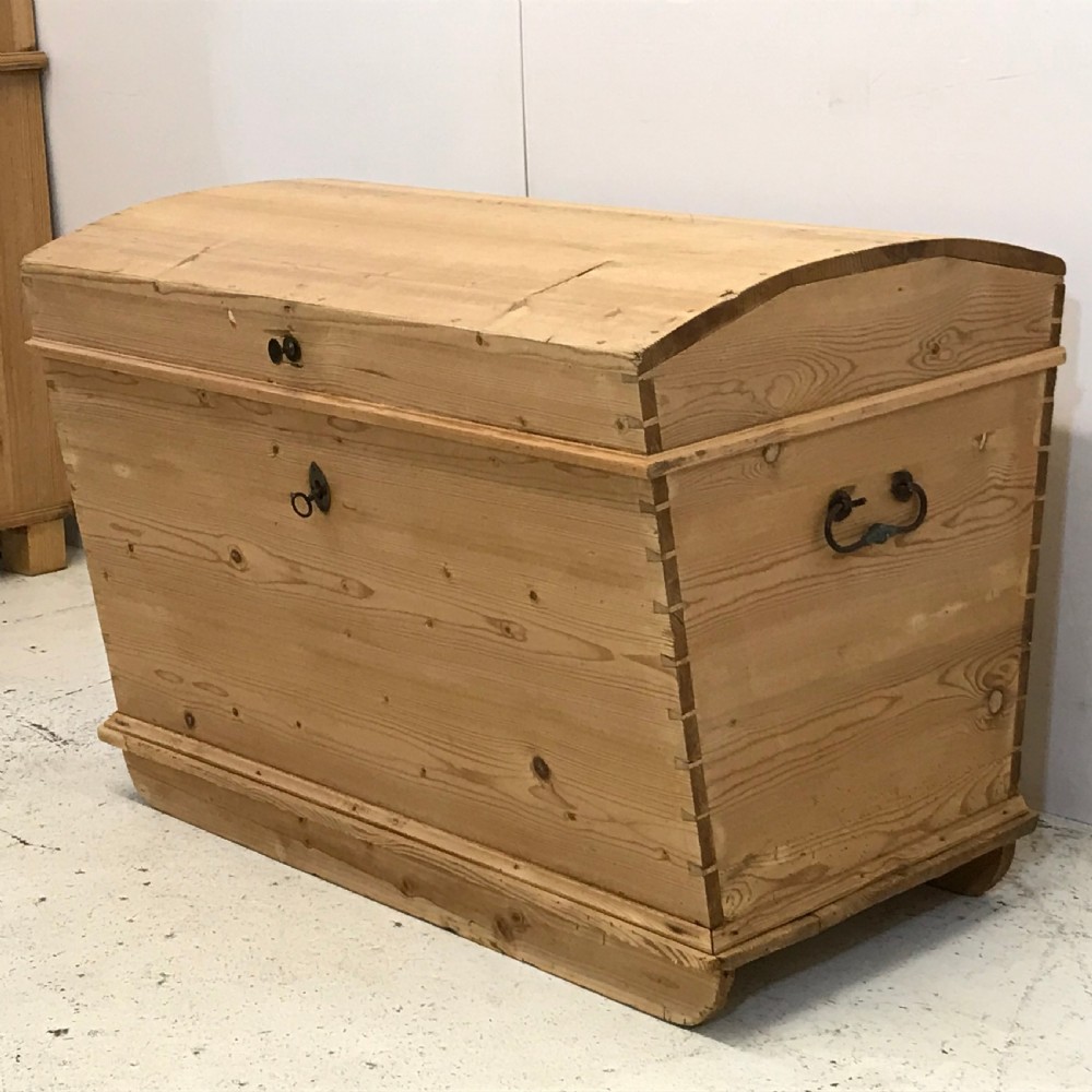 Large Dome Shape Old Pine Chest  View III