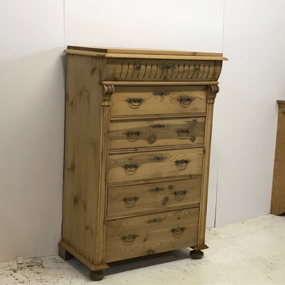 Antique Pine Danish Bank of Drawers c.1910 View II