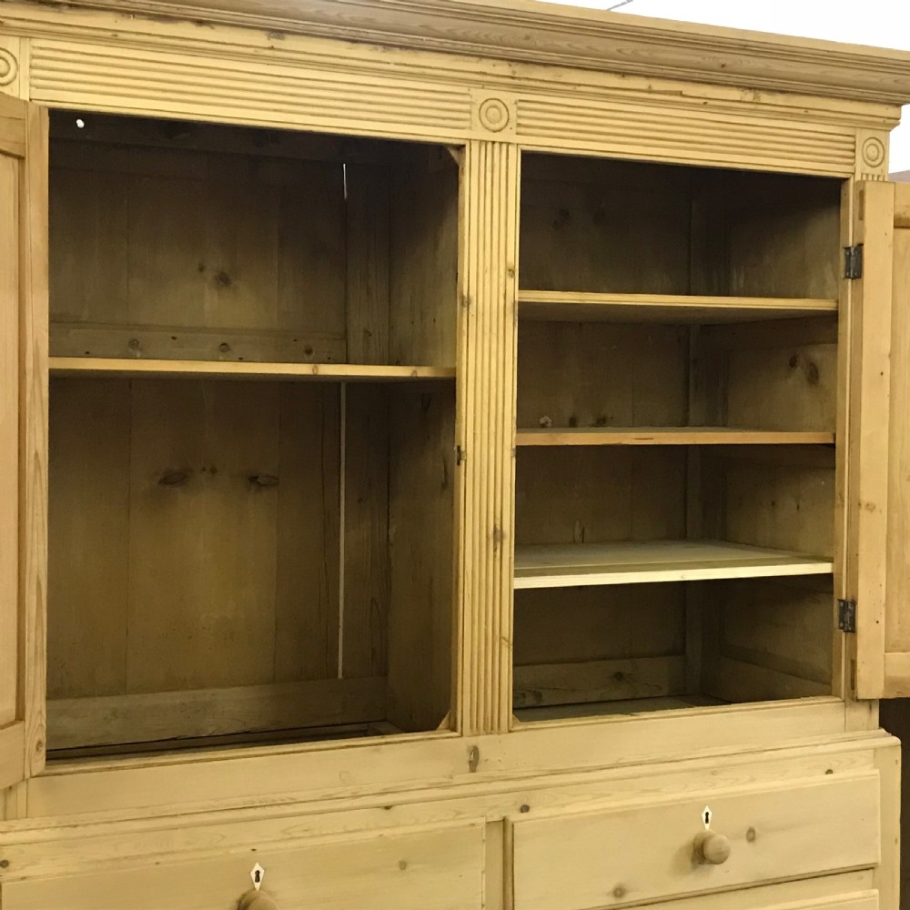 Very Large 19th Century Pine Linen Press View III