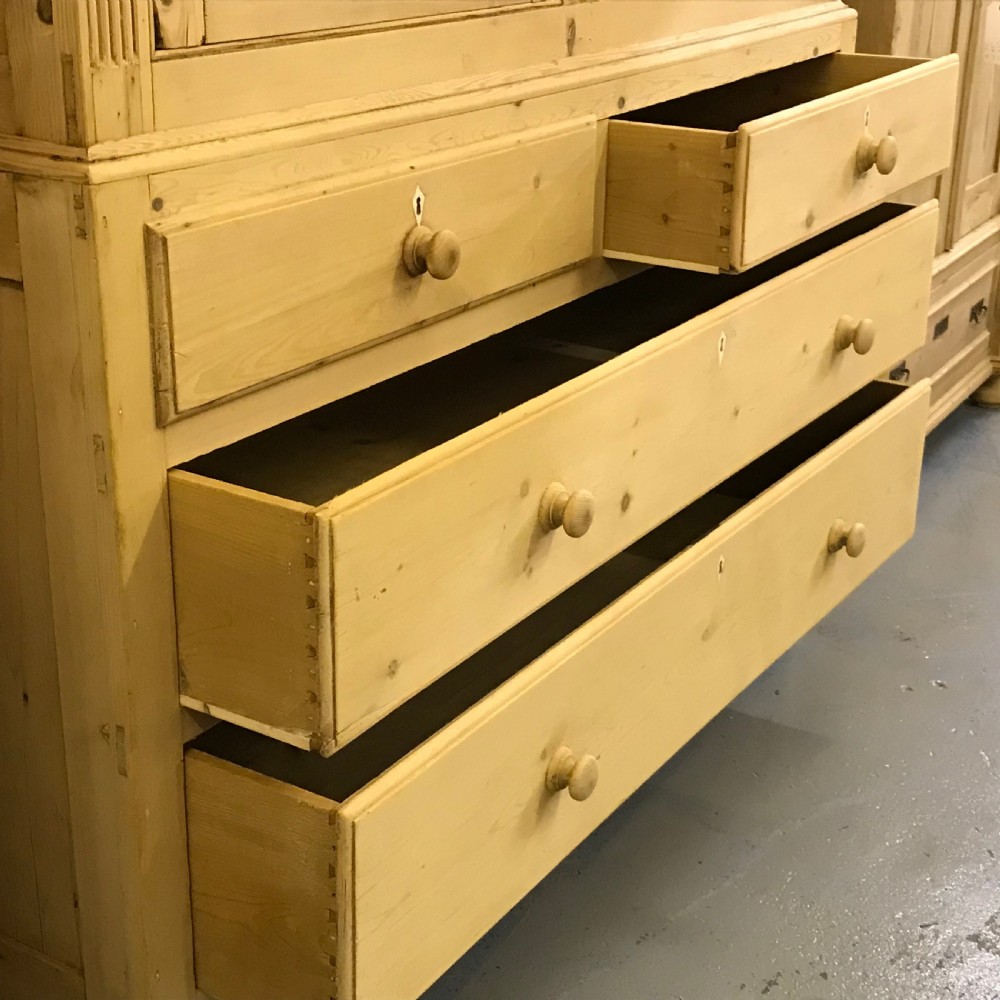 Very Large 19th Century Pine Linen Press View V
