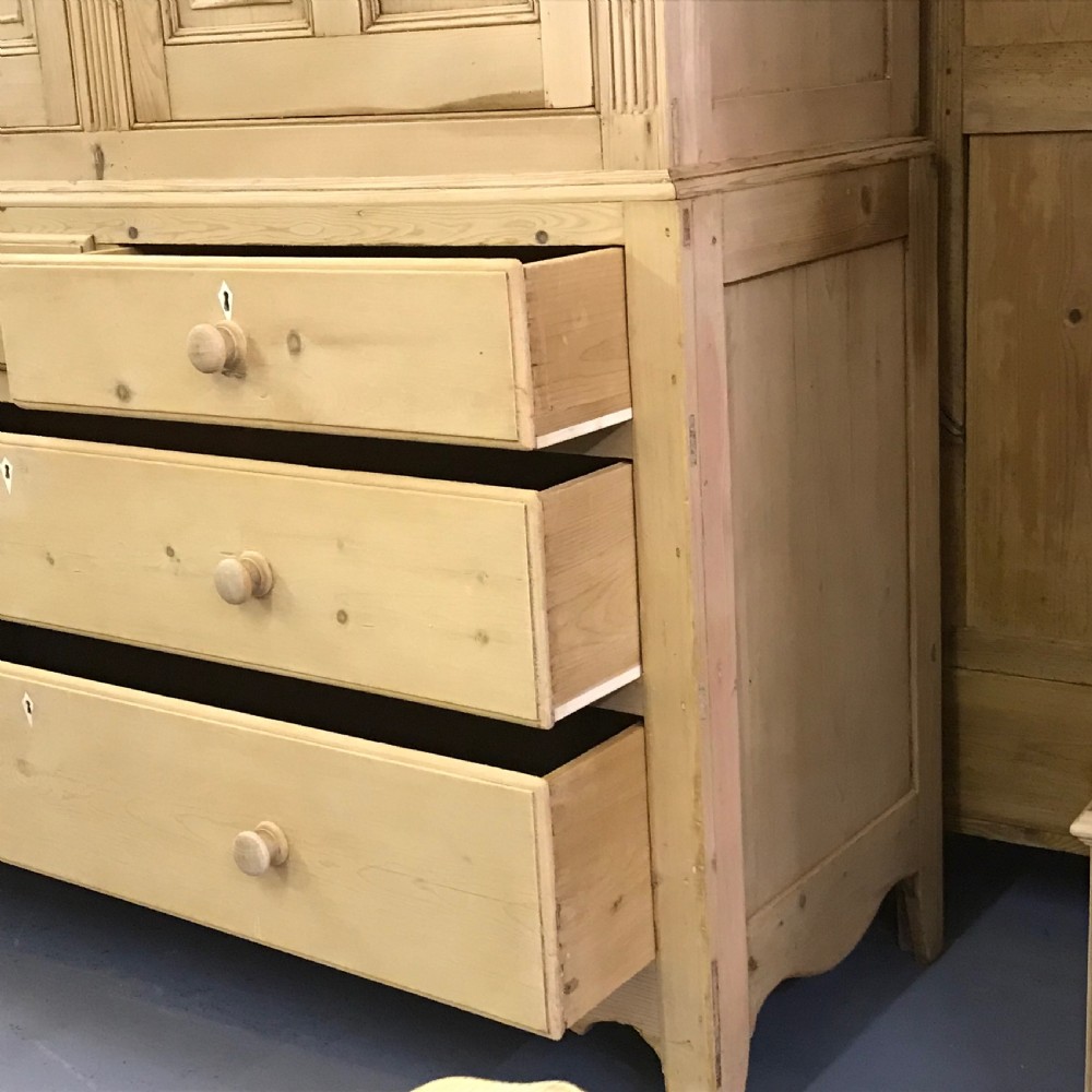 Very Large 19th Century Pine Linen Press View VII