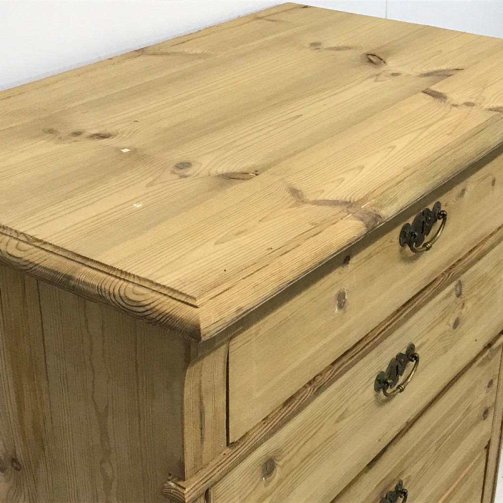 Tall & Slim Danish Antique Pine Bank of Drawers  View IV