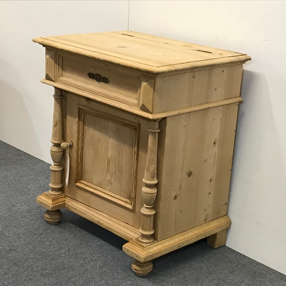 Small Antique Pine Wash Cupboard with Lift Up Lid  View IV