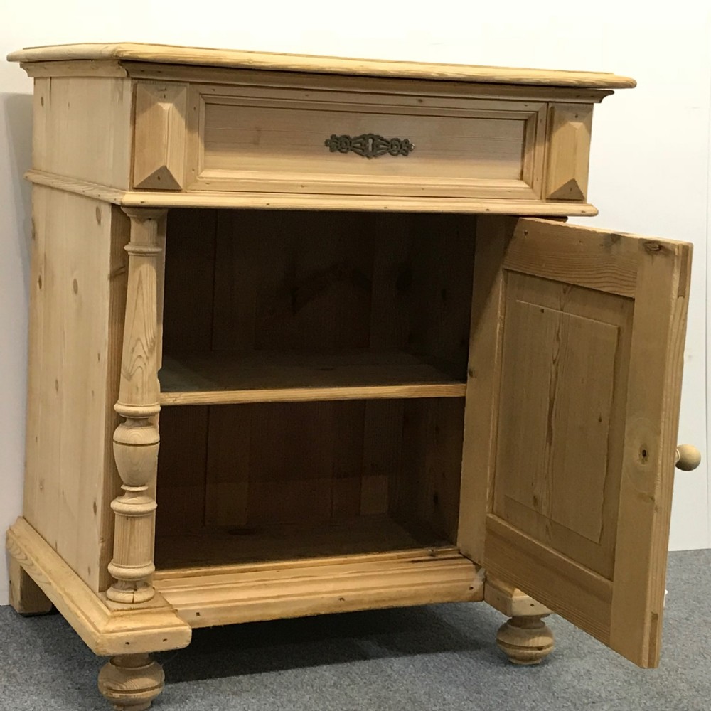 Small Antique Pine Wash Cupboard with Lift Up Lid  View V