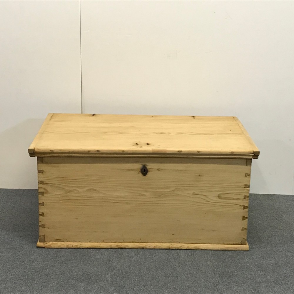 Deep Flat Top Old Pine Chest c.1890
