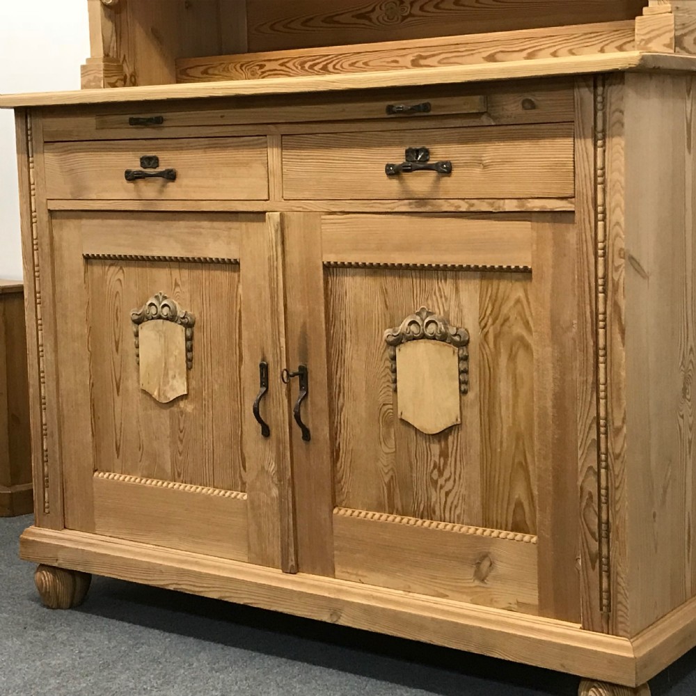 Large Old Pine German Dresser c.1925 View XII