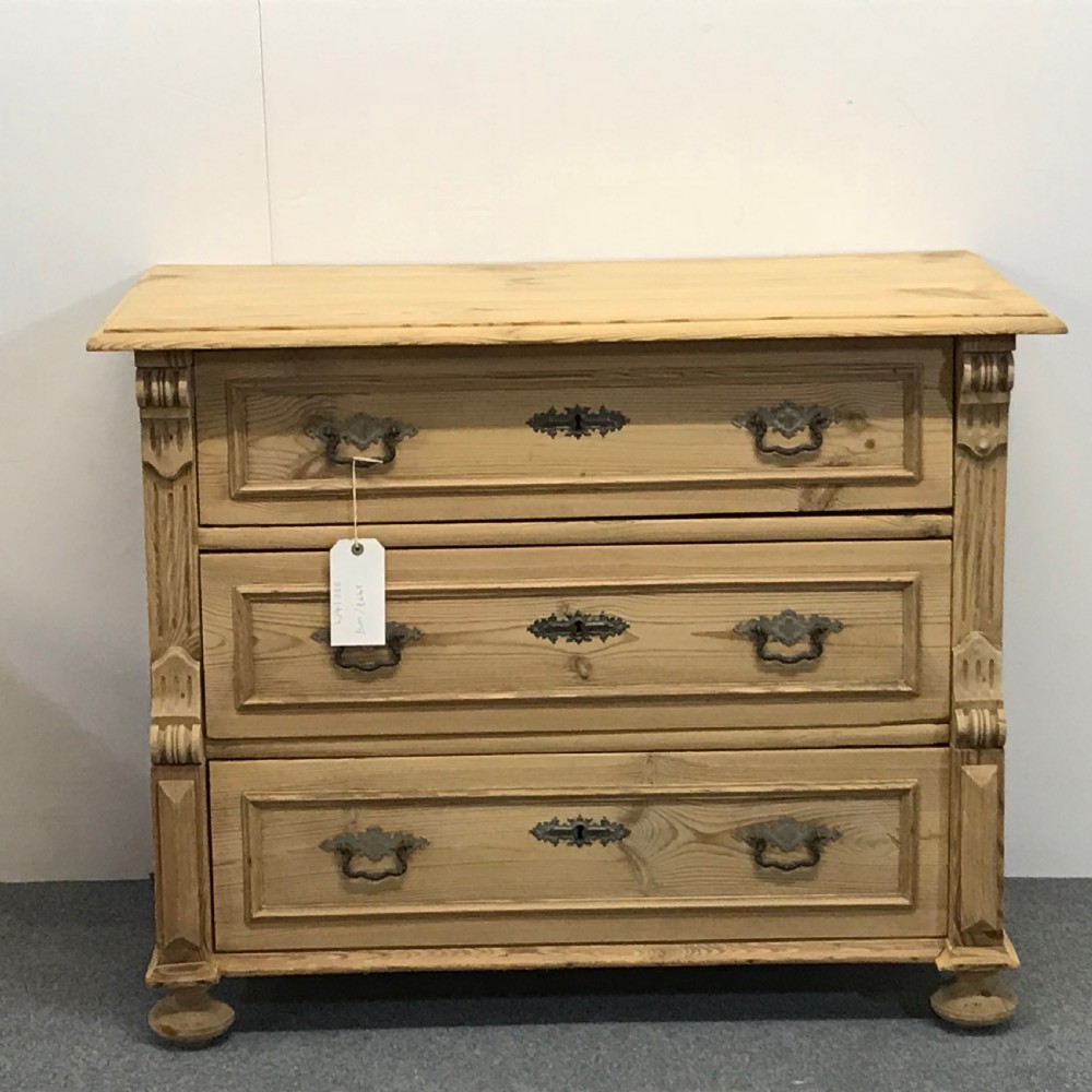 Three Drawer Antique Pine Chest of Drawers