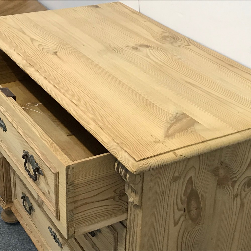 Three Drawer Antique Pine Chest of Drawers View V