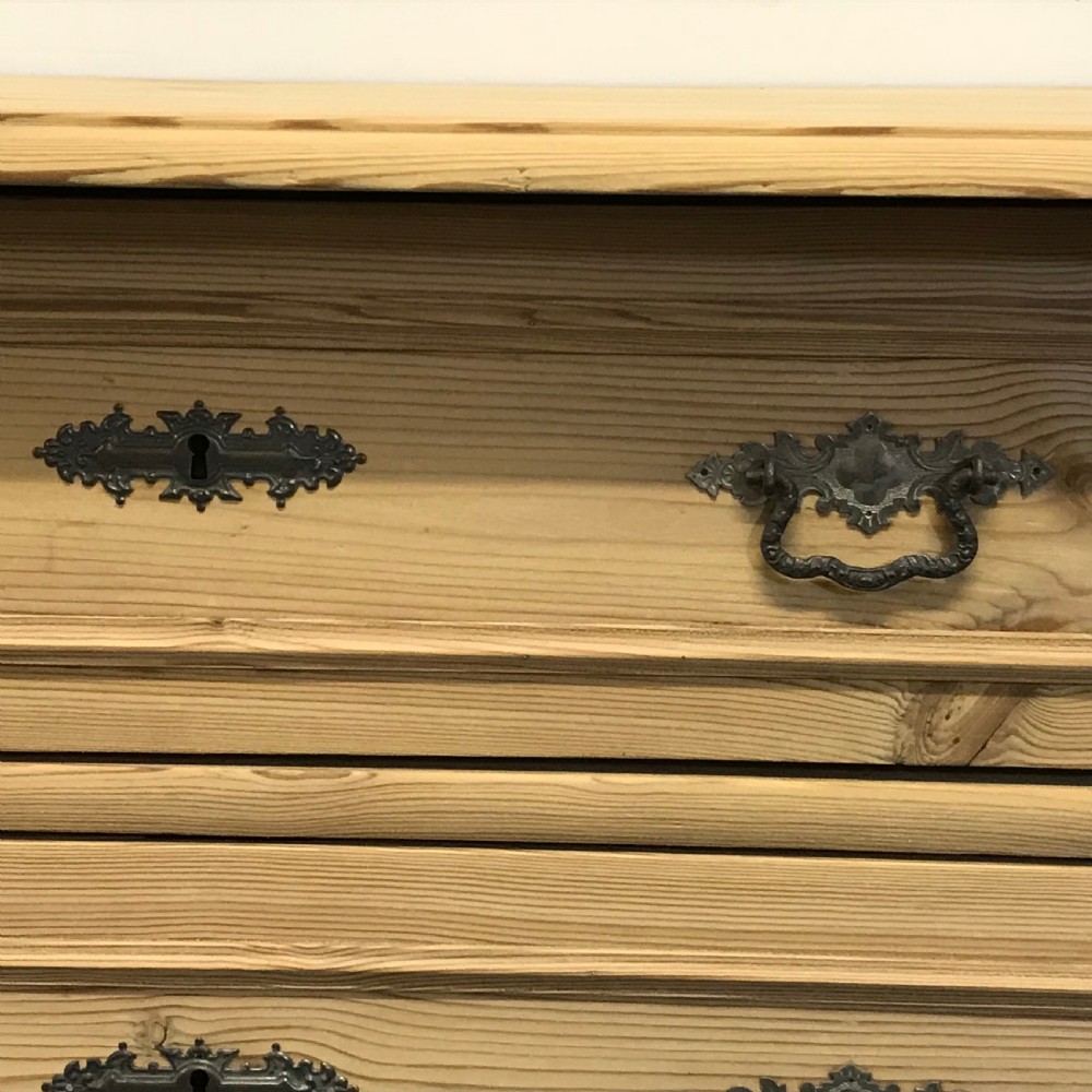 Three Drawer Antique Pine Chest of Drawers View VI