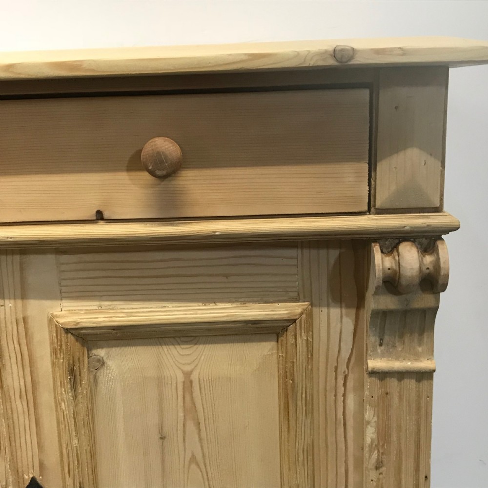 Charming Little Antique Pine Bedside Cupboard View VI