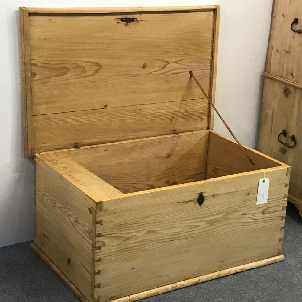 19th Century Flat Top Pine Linen Chest  View II