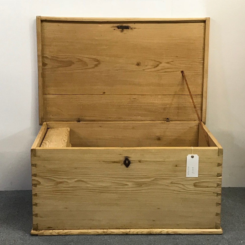 19th Century Flat Top Pine Linen Chest  View III