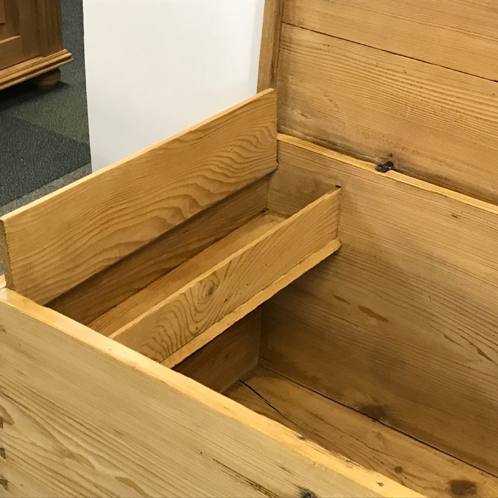 19th Century Flat Top Pine Linen Chest  View IV