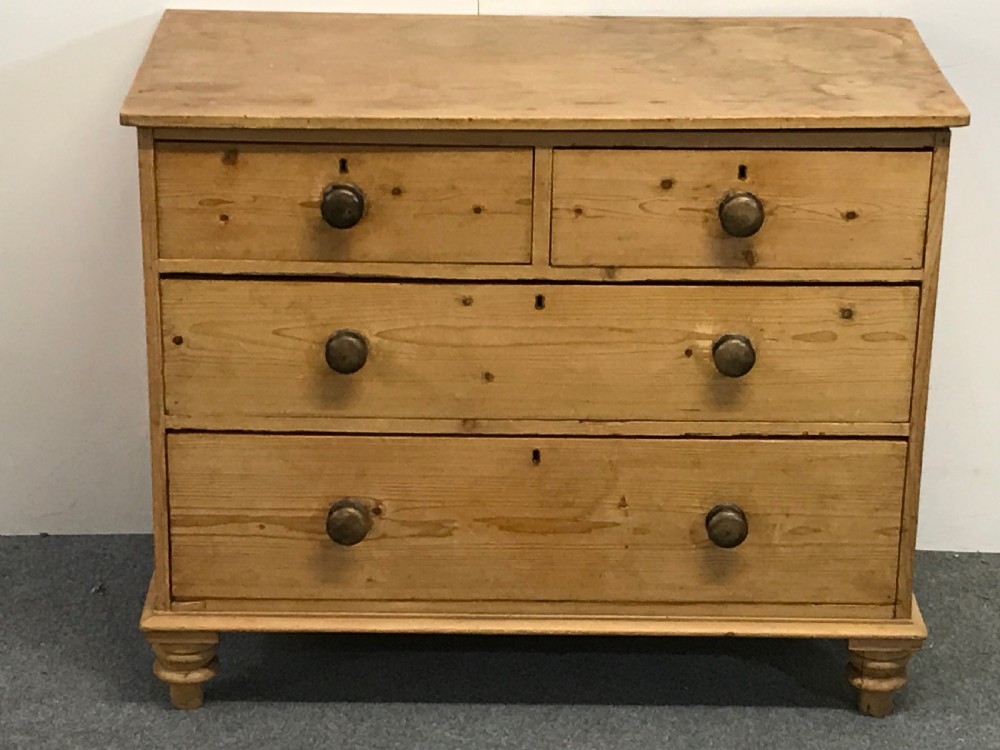 Rustic Old English Pine Chest of Drawers View II