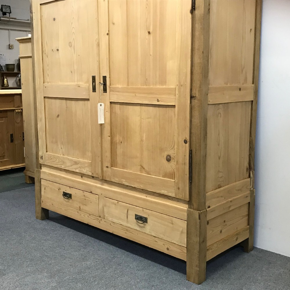 Old Pine Double Wardrobe c.1900 View IV