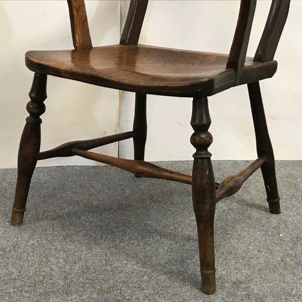 Antique Elm Oxford Scrollback Windsor Armchair  View VI