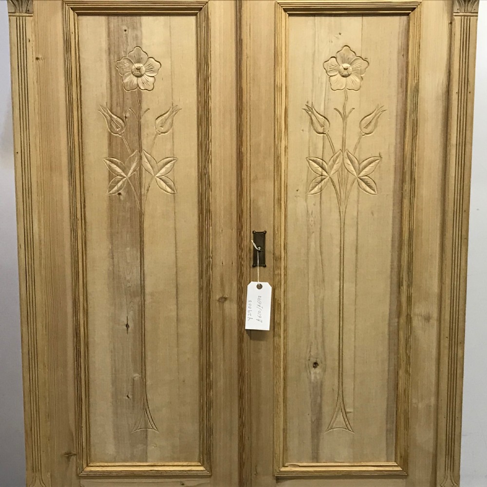 Small & Deep Double Door Antique Pine Wardrobe View VI