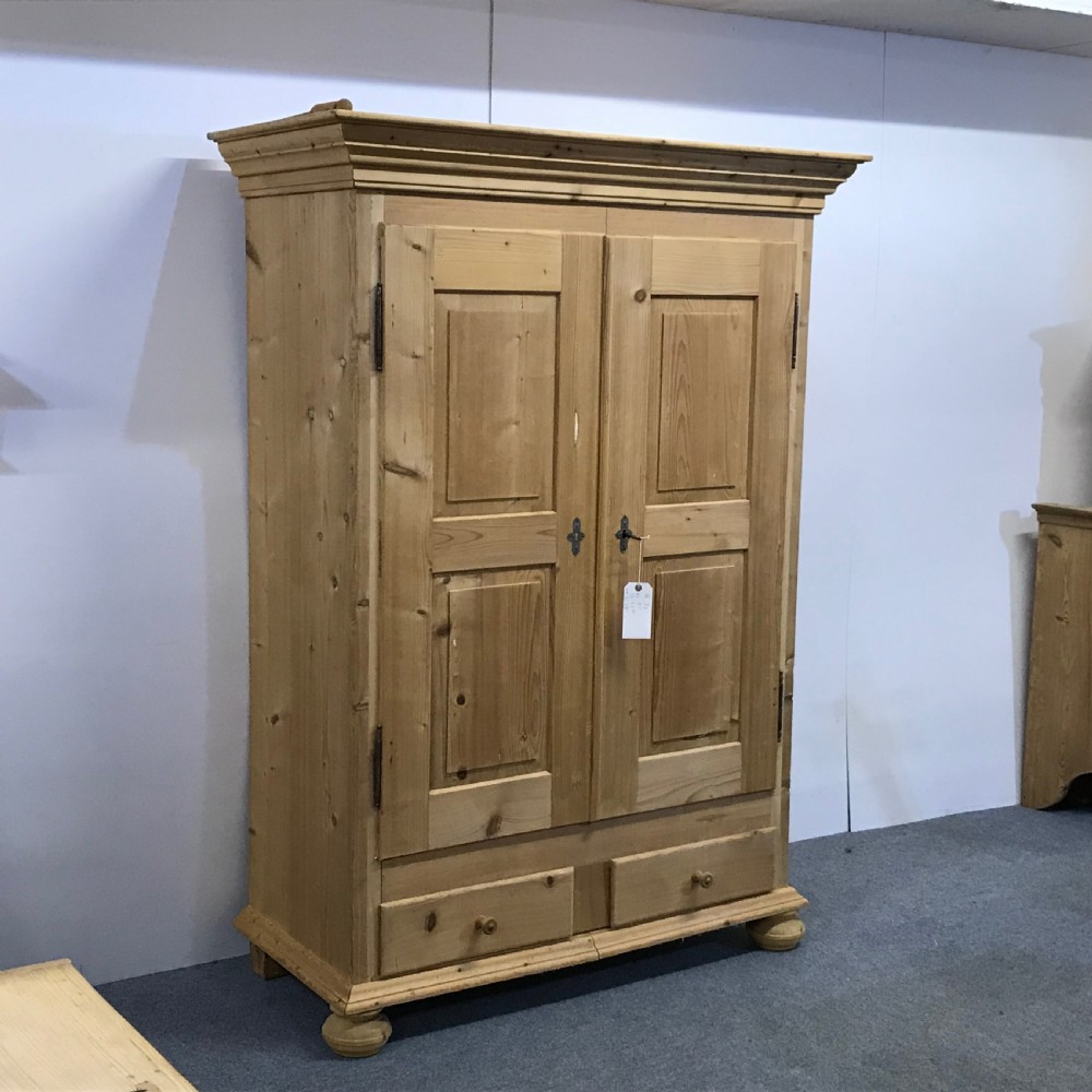 Small Double Antique Pine Wardrobe  View III